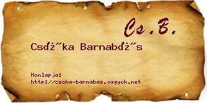 Csóka Barnabás névjegykártya