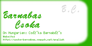 barnabas csoka business card